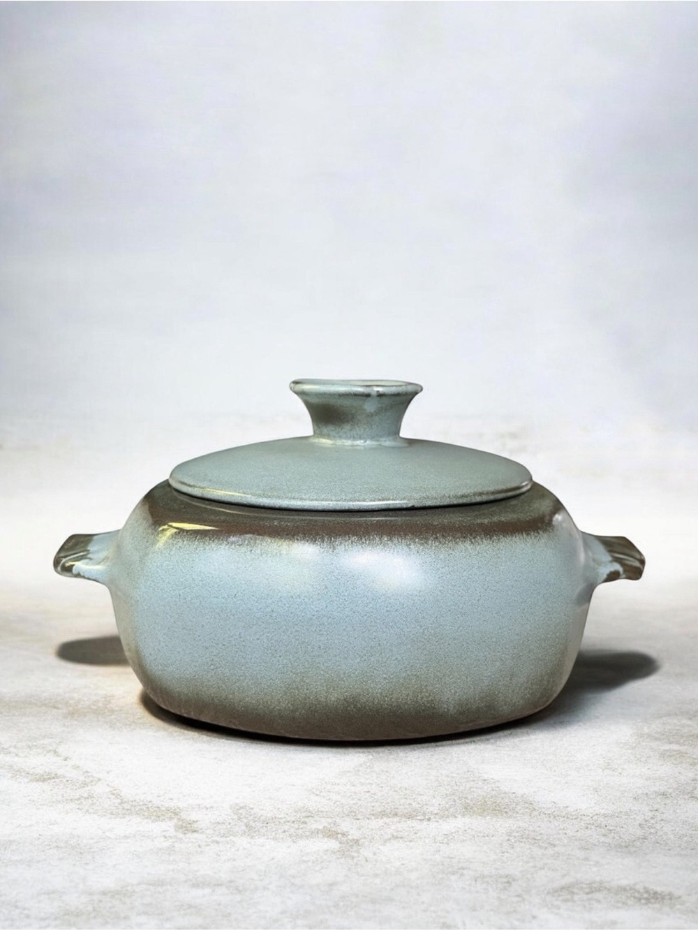 RARE Vintage Frankoma Ceramic Covered Casserole in Woodland Moss